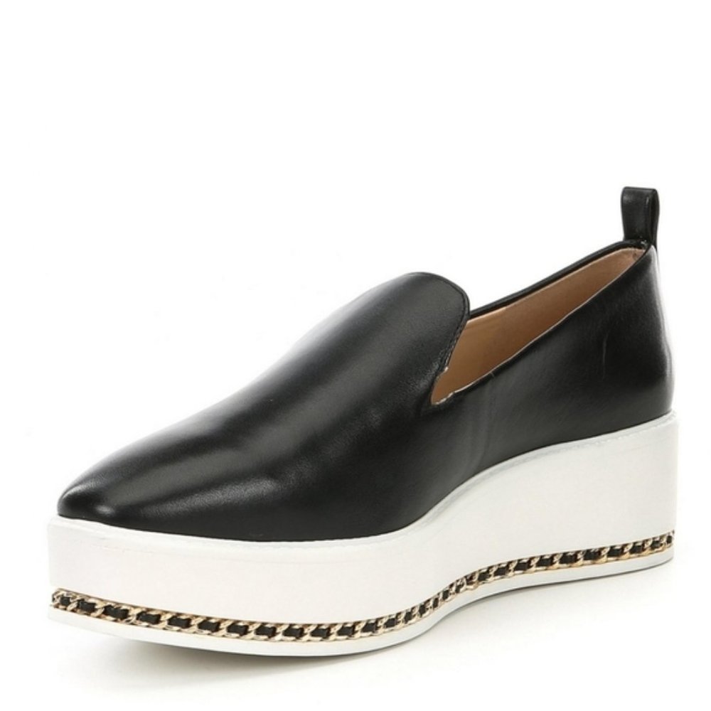 KARL LAGERFELD PARIS BRENNA LEATHER SLIP-ON PLATFORM SNEAKERS